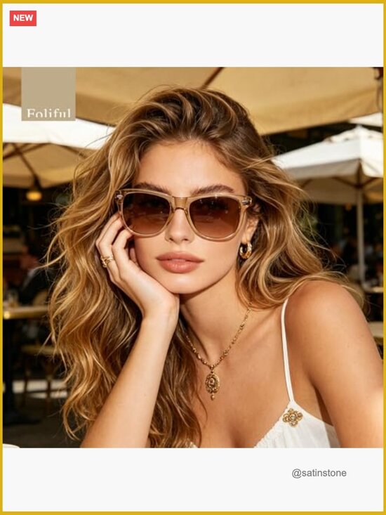 Polarized Sunglasses for Women Men - HD UV Protection Retro Square Driving main image 7